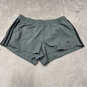 adidas Women's M Charcoal Grey Athletic Shorts Black aeroready Stripes running